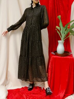Rue De Femme Black Gold Lokke Maxi Dress